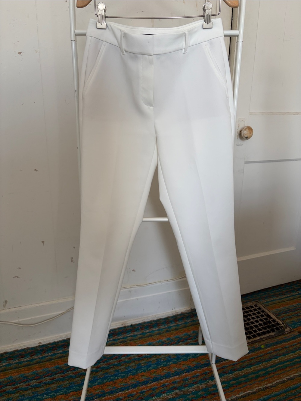 Women’s White Slim Ankle Dress Pants - Classic Tailored Fit
